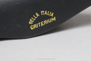 Selle Italia Criterium Junior NOS Vintage Black Leather Saddle - Pedal Pedlar - Buy New Old Stock Bike Parts