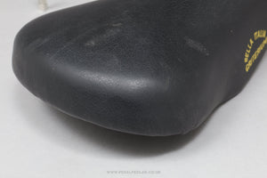 Selle Italia Criterium Junior NOS Vintage Black Leather Saddle - Pedal Pedlar - Buy New Old Stock Bike Parts