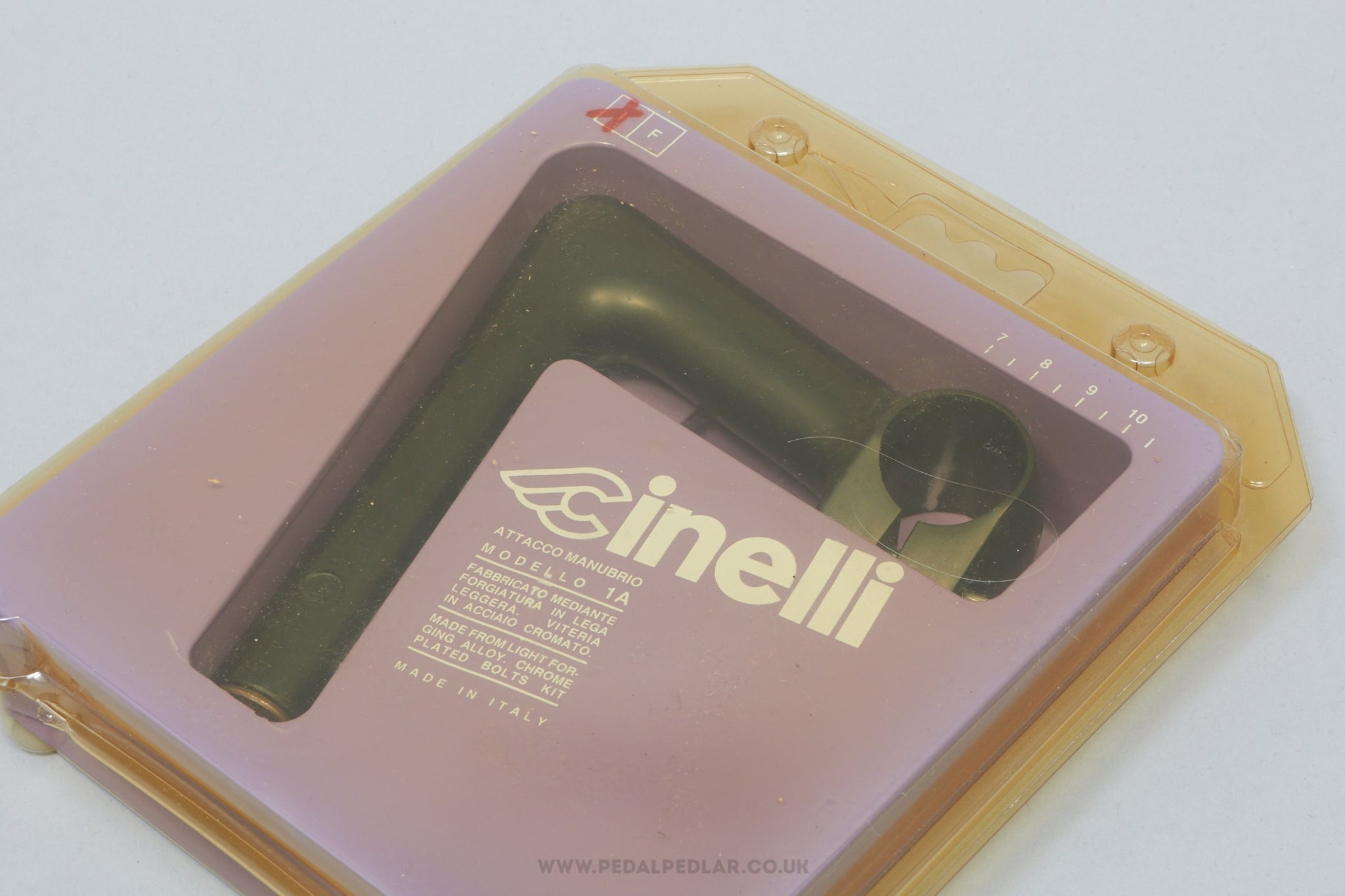 Cinelli 1A Winged C Logo Black Anodised NOS/NIB Vintage 95 mm 1" Quill Stem - Pedal Pedlar - Buy New Old Stock Bike Parts