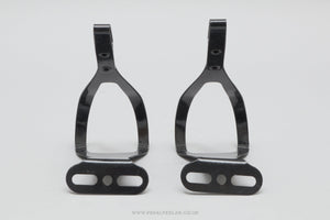 Unbranded SL 2000 Black NOS Size M Vintage Steel Toe Clips / Cages - Pedal Pedlar - Buy New Old Stock Bike Parts