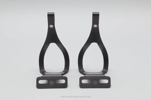 Bierreci (BRC) Black NOS Size M Vintage Alloy Toe Clips / Cages - Pedal Pedlar - Buy New Old Stock Bike Parts