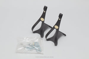 Bierreci (BRC) Black NOS Size M Vintage Alloy Toe Clips / Cages - Pedal Pedlar - Buy New Old Stock Bike Parts