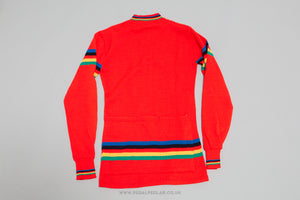 Red Vintage/Woollen Woollen Style Long-Sleeved Cycling Jersey