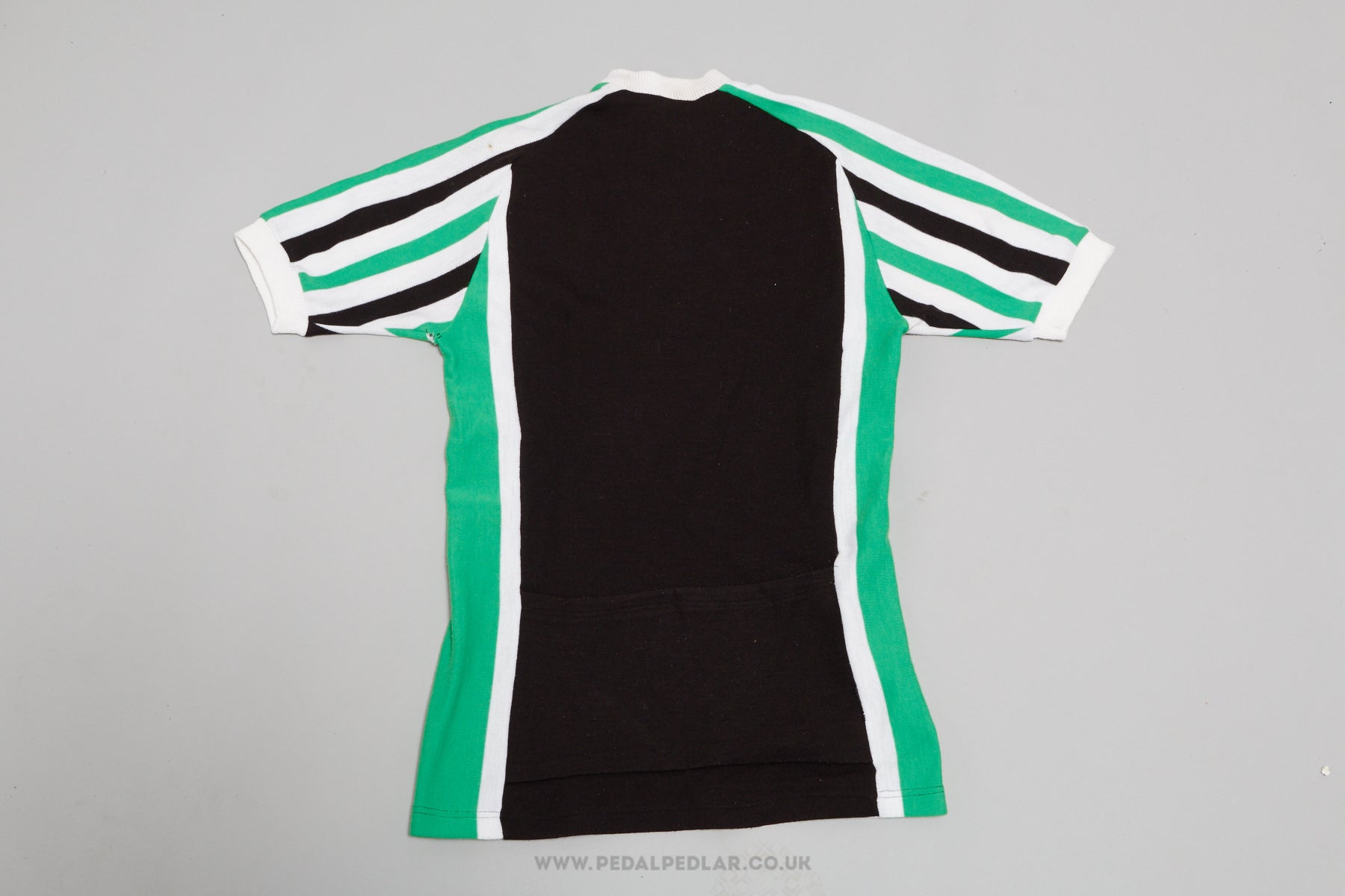 Black/Green/White Vintage Woollen Style Cycling Jersey