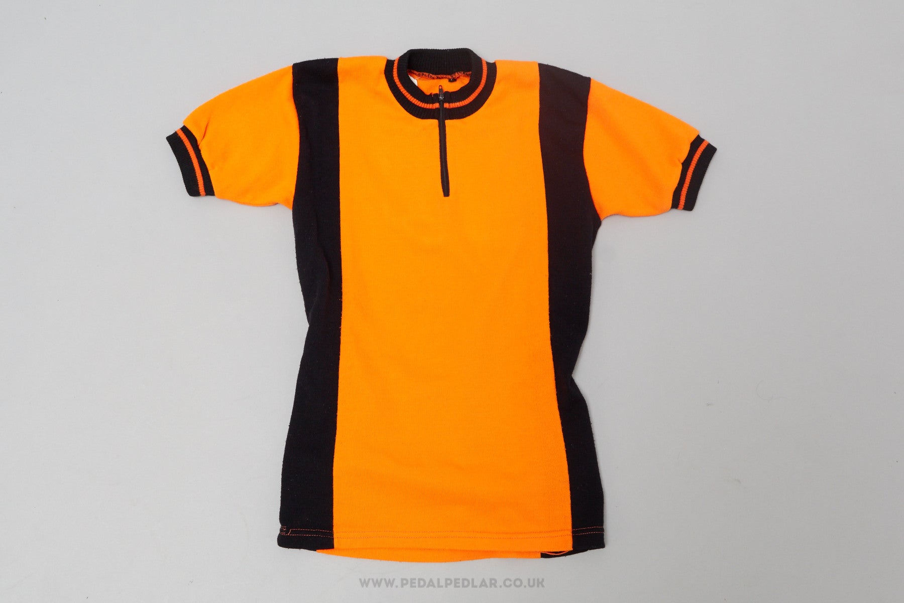 Orange Black Vintage Woollen Style Cycling Jersey Pedal Pedlar