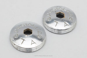 Specialites T.A. Aluminium Vintage Crank Dust Caps / Covers - Pedal Pedlar - Bike Parts For Sale