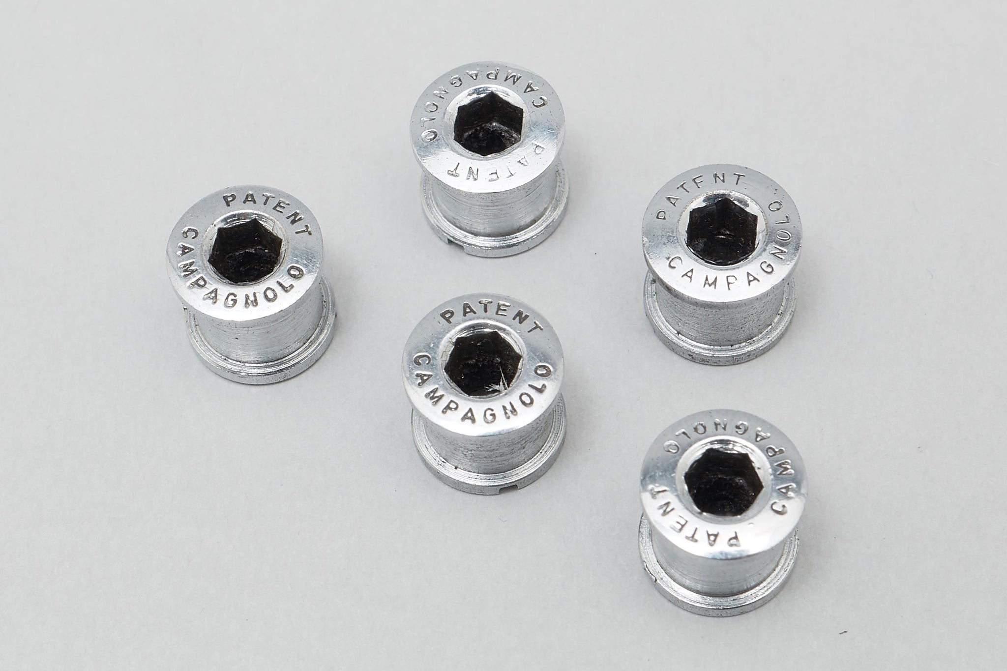 Campagnolo Record (754/755) 'Patent' Early Type Vintage Chainring Bolts Set - Pedal Pedlar - Bike Parts For Sale