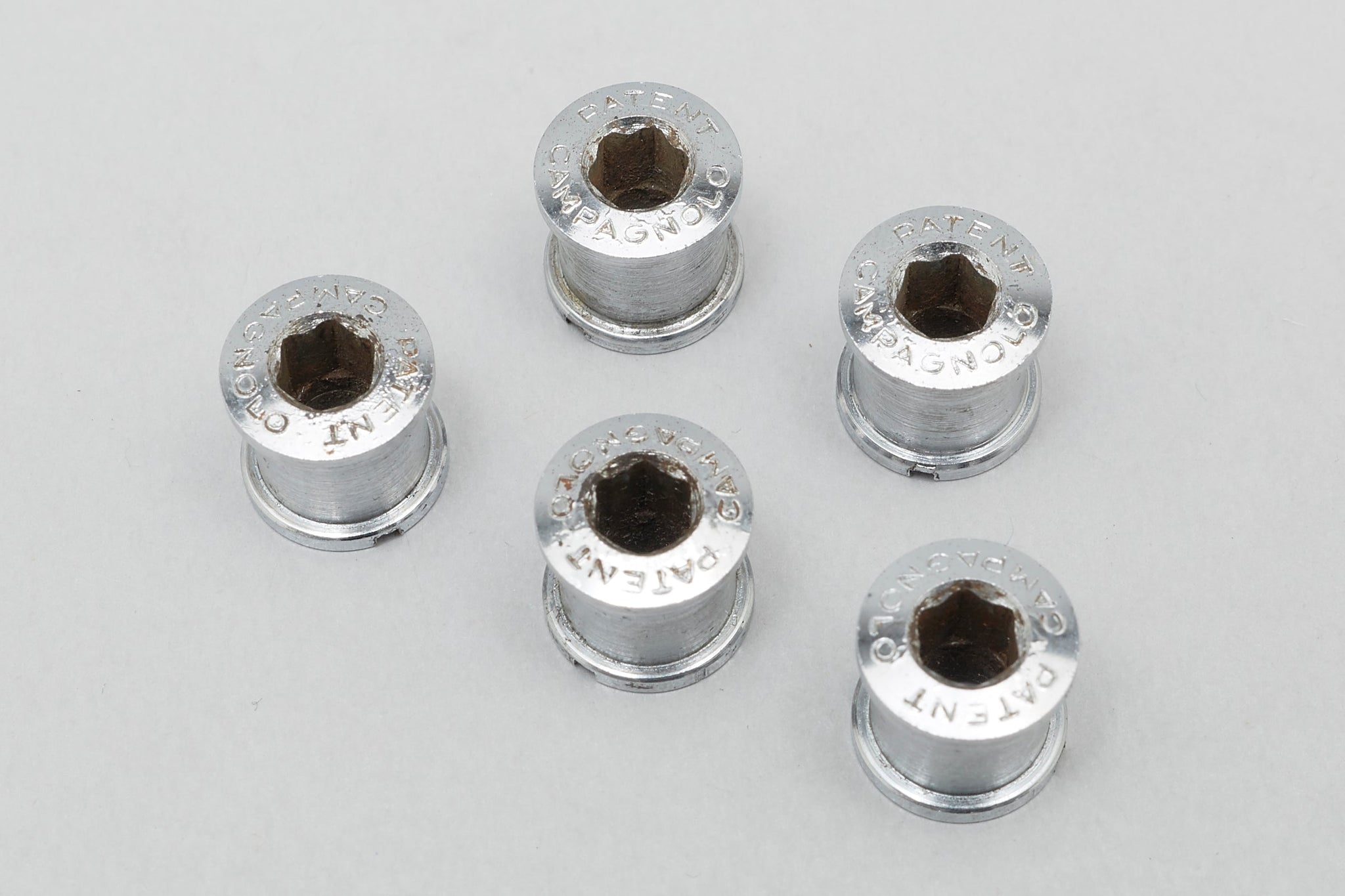 Campagnolo Nuovo/Super Record / Gran Sport (754/755) 'Brev' Vintage Chainring Bolts Set - Pedal Pedlar - Bike Parts For Sale