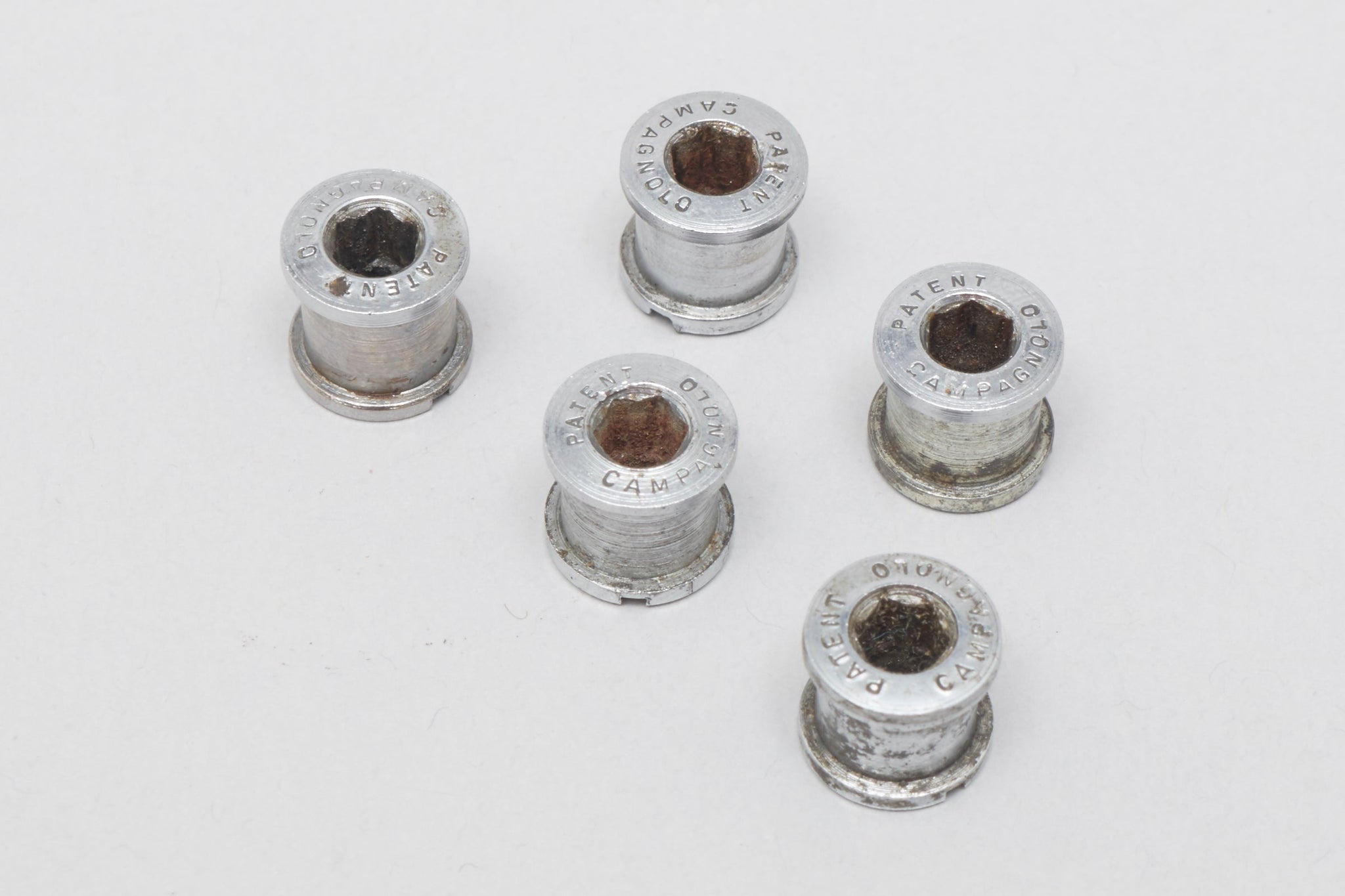 Campagnolo Record (754/755) 'Patent' Early Type Vintage Chainring Bolts Set - Pedal Pedlar - Bike Parts For Sale