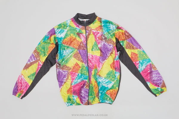 Vittore Gianni Black and Multi-Coloured Large Vintage Lightweight Cycling Jacket - Pedal Pedlar - Clothing For Sale