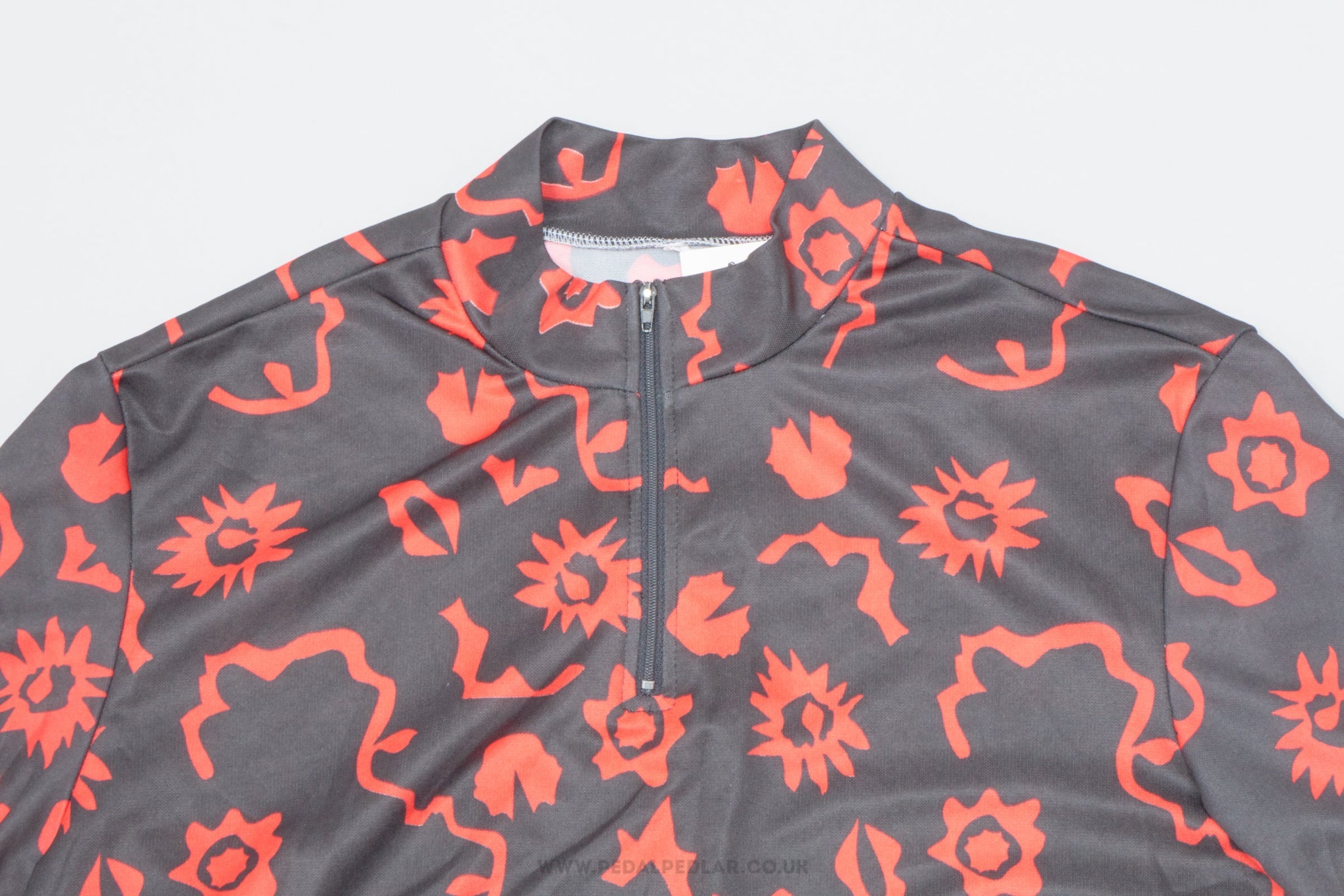 Patterned Black & Red Large Vintage Cycling Jersey - Pedal Pedlar - Clothing For Sale