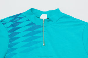 Campitello Green & Blue Geometric Medium Vintage Cycling Jersey - Pedal Pedlar - Clothing For Sale