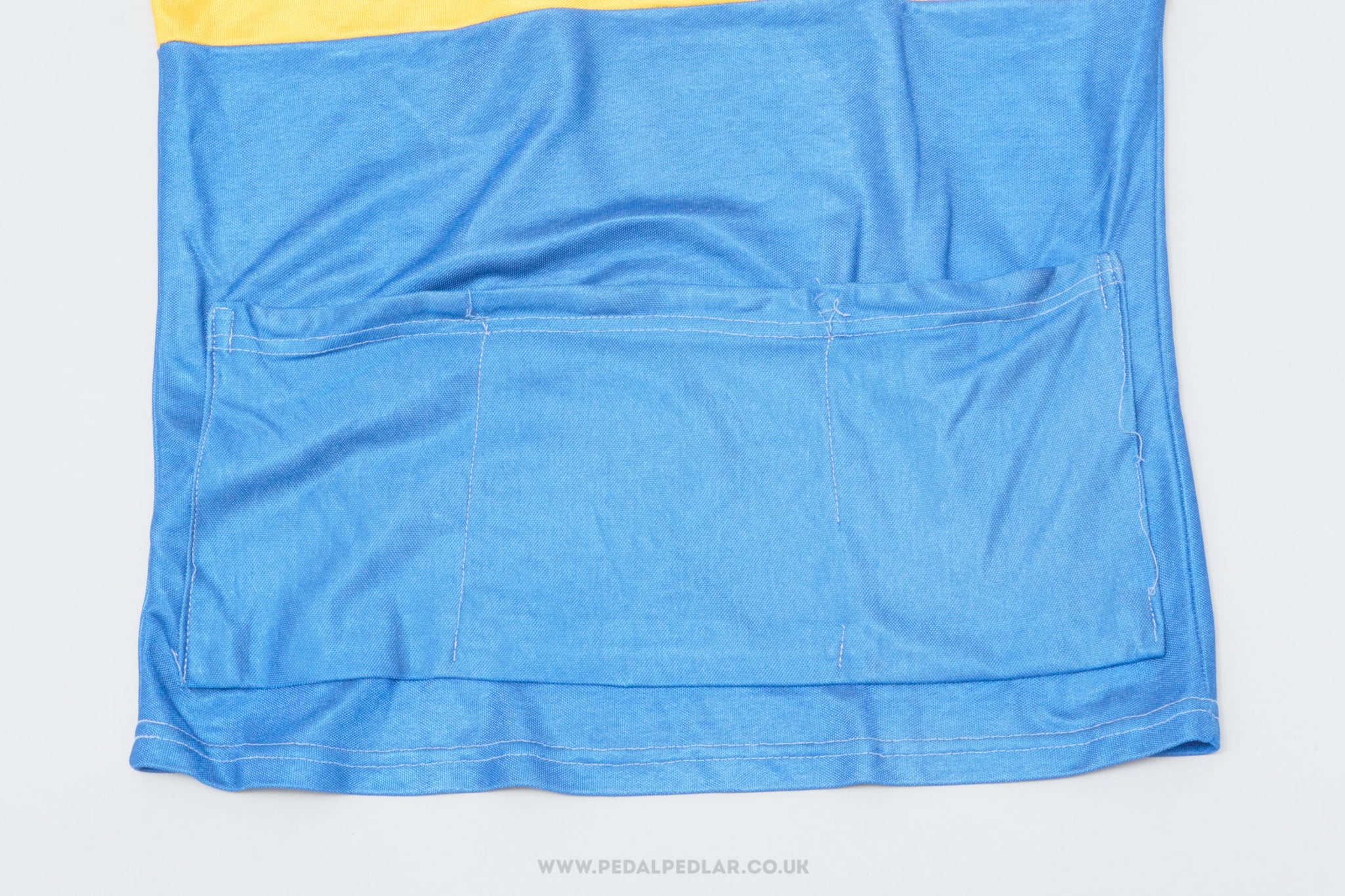 Brugemann Blue, Yellow, Black & Red Medium Vintage Cycling Jersey - Pedal Pedlar - Clothing For Sale