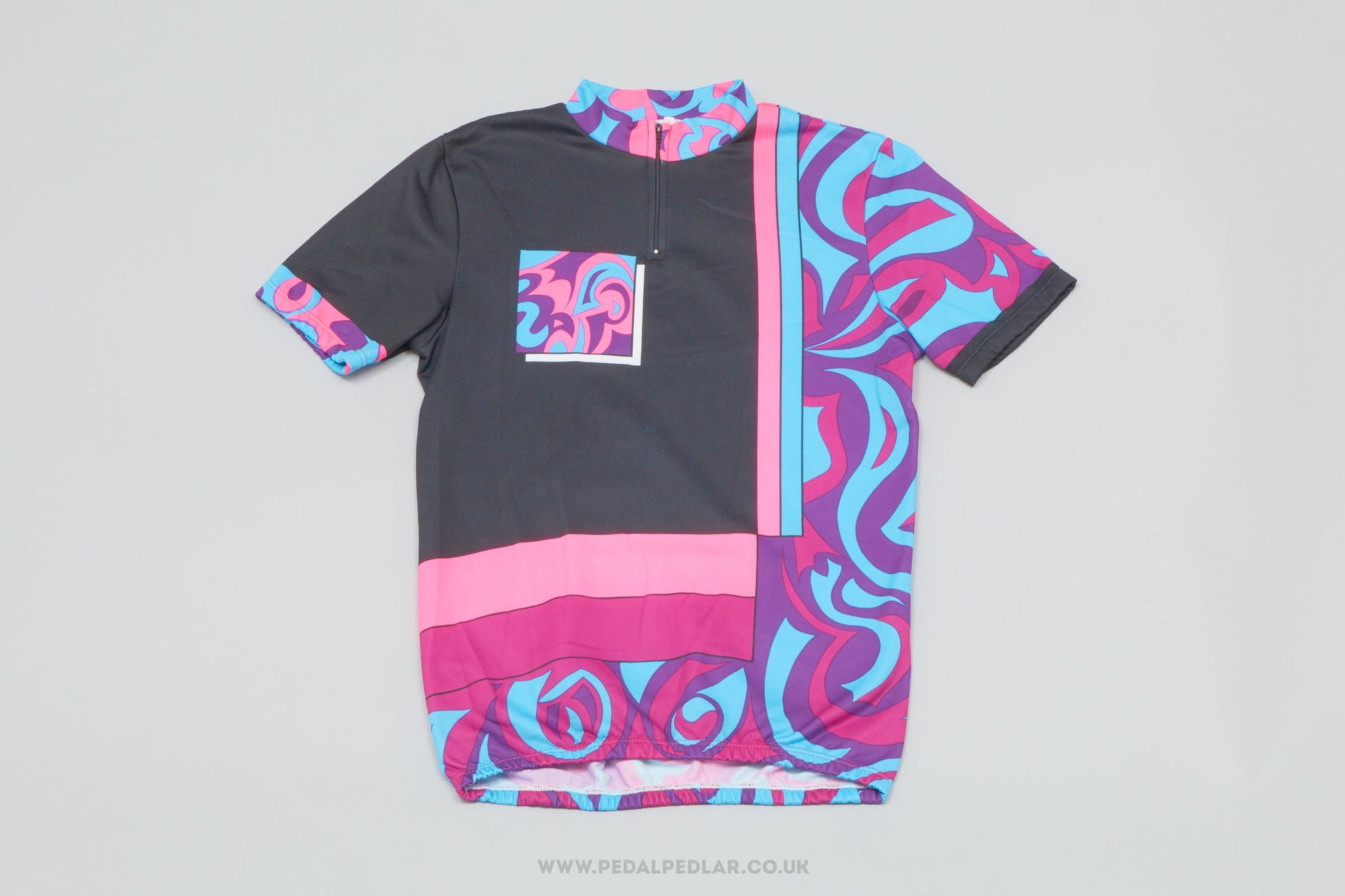 Black Pink Purple Medium Vintage Cycling Jersey