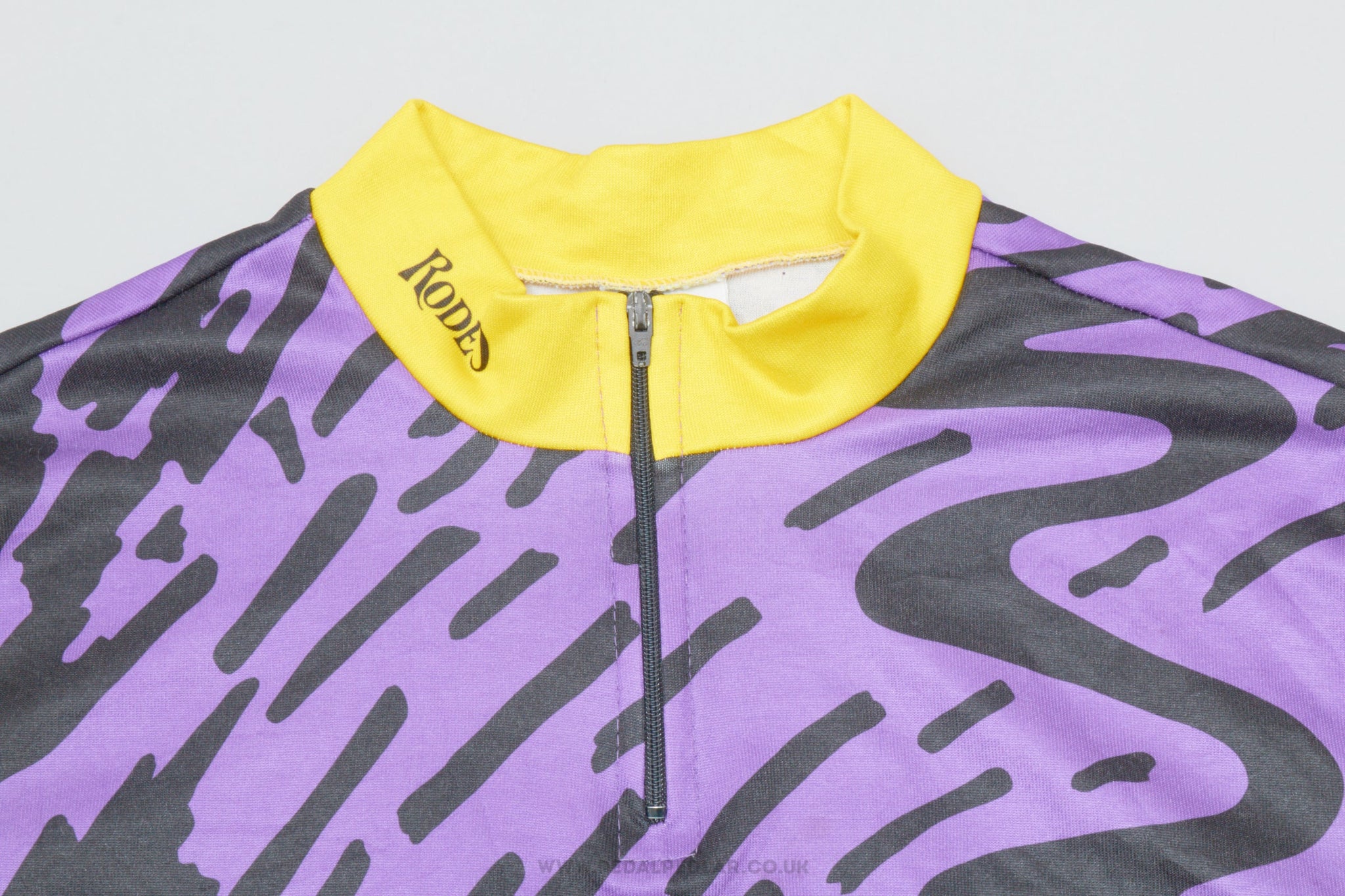 Rodeo 'Magic Bike' Purple & Neon Medium Vintage Cycling Jersey - Pedal Pedlar - Clothing For Sale