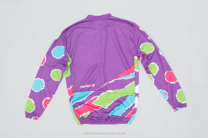 Medico Purple / Multi-Patterned Large Vintage Long Sleeved Cycling Jersey - Pedal Pedlar - Clothing For Sale