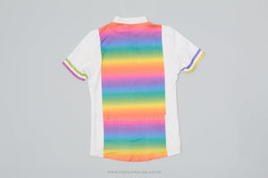 White & Rainbow Fades Medium Vintage Cycling Jersey - Pedal Pedlar - Clothing For Sale
