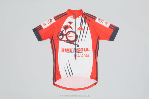 Adidas Bike 'n' Soul Red & White Medium Classic Cycling Jersey - Pedal Pedlar - Clothing For Sale