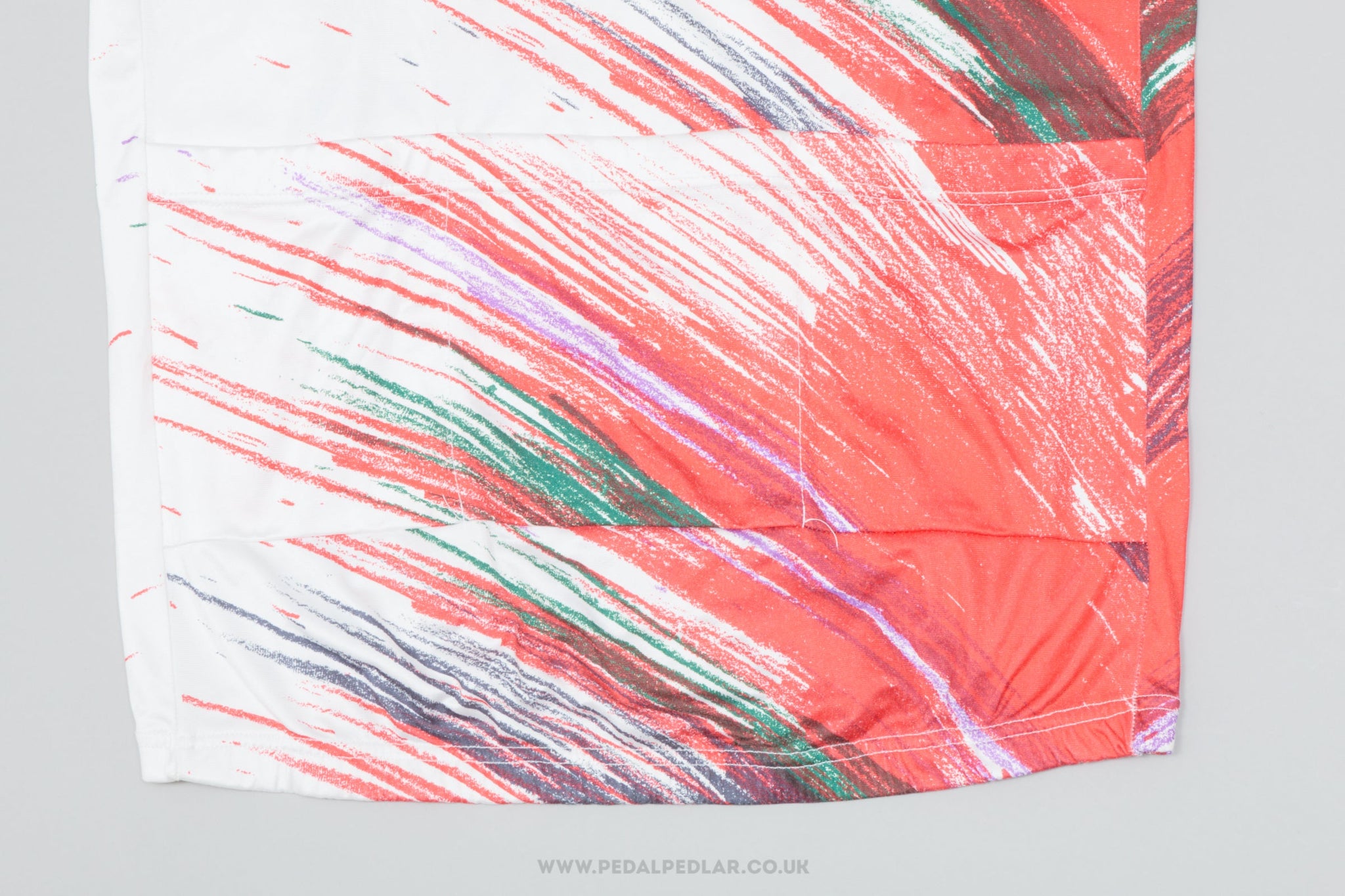 'Bauhaus' White & Red Large Vintage Cycling Jersey - Pedal Pedlar - Clothing For Sale