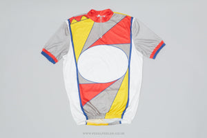 White / Yellow / Red / Grey Large Vintage Cycling Jersey - Pedal Pedlar - Clothing For Sale