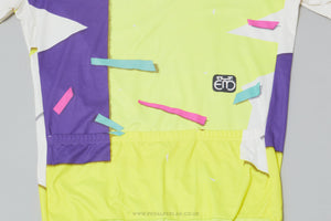 Giordana Eddy Merckx White, Purple & Neon c.1989 Large Vintage Cycling Jersey - Pedal Pedlar - Clothing For Sale
