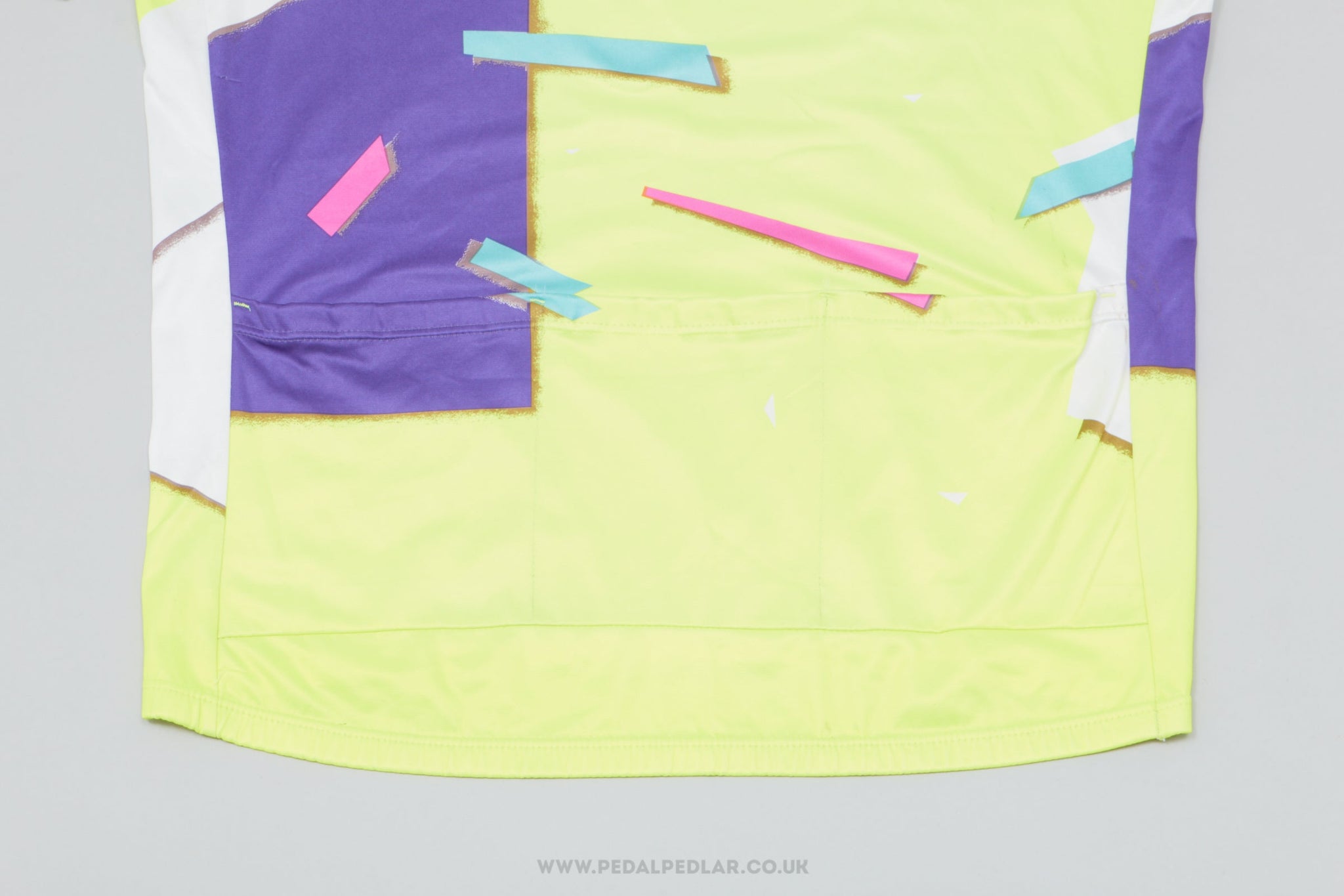 Eddy Merckx White, Purple & Neon XL Vintage Cycling Jersey - Pedal Pedlar - Clothing For Sale