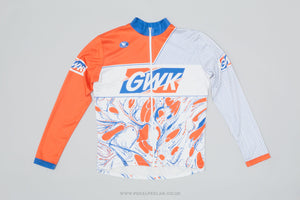 Vermarc GWK Orange / White / Blue Large Vintage Long Sleeved Cycling Jersey - Pedal Pedlar - Clothing For Sale