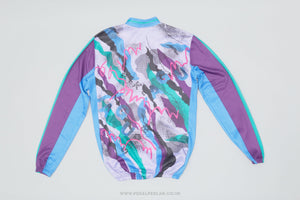 AGU Purple, Blue & Green Large Vintage Long Sleeved Cycling Jersey - Pedal Pedlar - Clothing For Sale