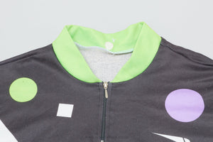 Rombo 'B I K E' Black, Purple and Green Medium Vintage Cycling Jersey - Pedal Pedlar - Clothing For Sale