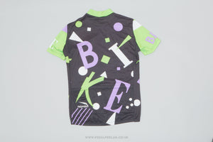 Rombo 'B I K E' Black, Purple and Green Medium Vintage Cycling Jersey - Pedal Pedlar - Clothing For Sale