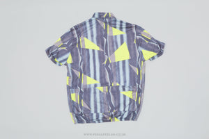 Rogelli Grey & Neon Yellow Geometric Large Vintage Cycling Jersey - Pedal Pedlar - Clothing For Sale