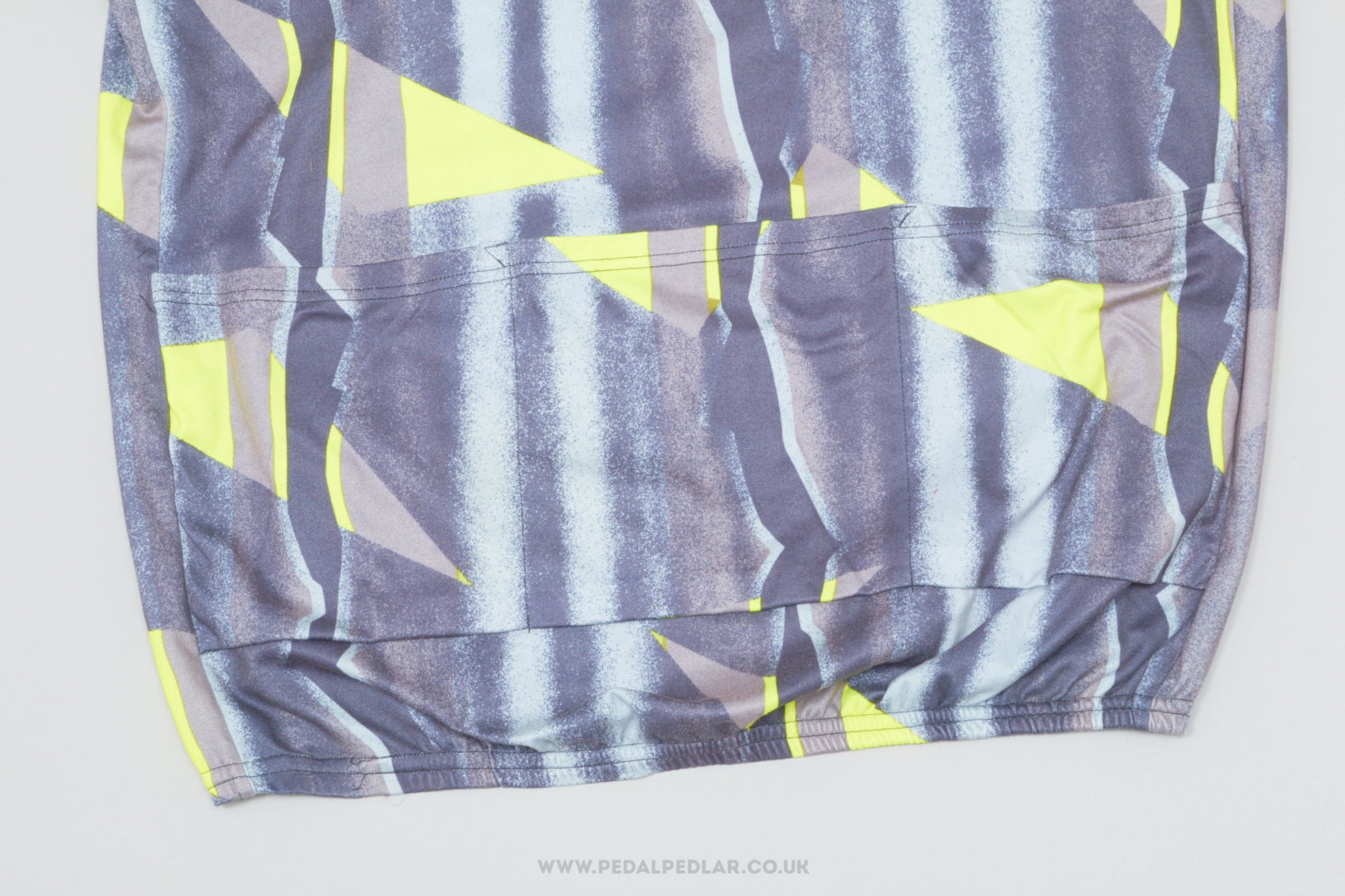 Rogelli Grey & Neon Yellow Geometric Large Vintage Cycling Jersey - Pedal Pedlar - Clothing For Sale