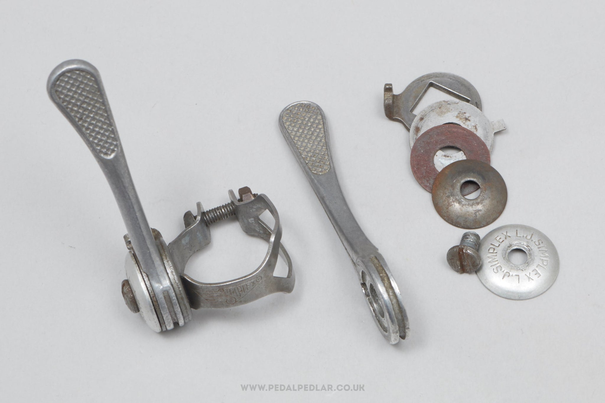 Simplex LJ 23 Control Levers Vintage Clamp-Over Downtube Shifters