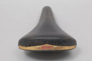 Selle San Marco Rolls c.1990 Vintage Black Leather Saddle - Pedal Pedlar - Bike Parts For Sale