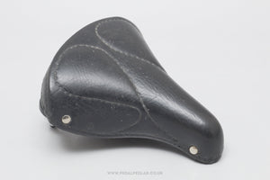 Peugeot Sprung Vintage Black Leather Saddle - Pedal Pedlar - Bike Parts For Sale