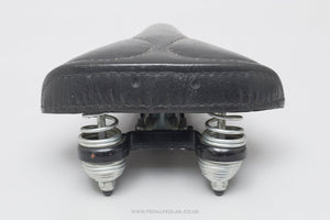 Peugeot Sprung Vintage Black Leather Saddle - Pedal Pedlar - Bike Parts For Sale