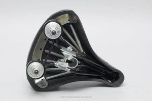 Peugeot Sprung Vintage Black Leather Saddle - Pedal Pedlar - Bike Parts For Sale