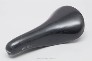 Selle Italia Turbo c.1987 Vintage Black Leather Saddle - Pedal Pedlar - Bike Parts For Sale