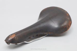 Unbranded Swallow Style Laced Vintage Dark Brown Leather Saddle - Pedal Pedlar - Bike Parts For Sale