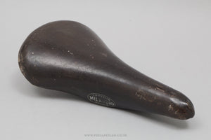 Milremo Amateur Vintage Black Leather Saddle - Pedal Pedlar - Bike Parts For Sale