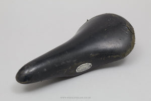 Ideale 2001 Vintage Black Leather Saddle - Pedal Pedlar - Bike Parts For Sale