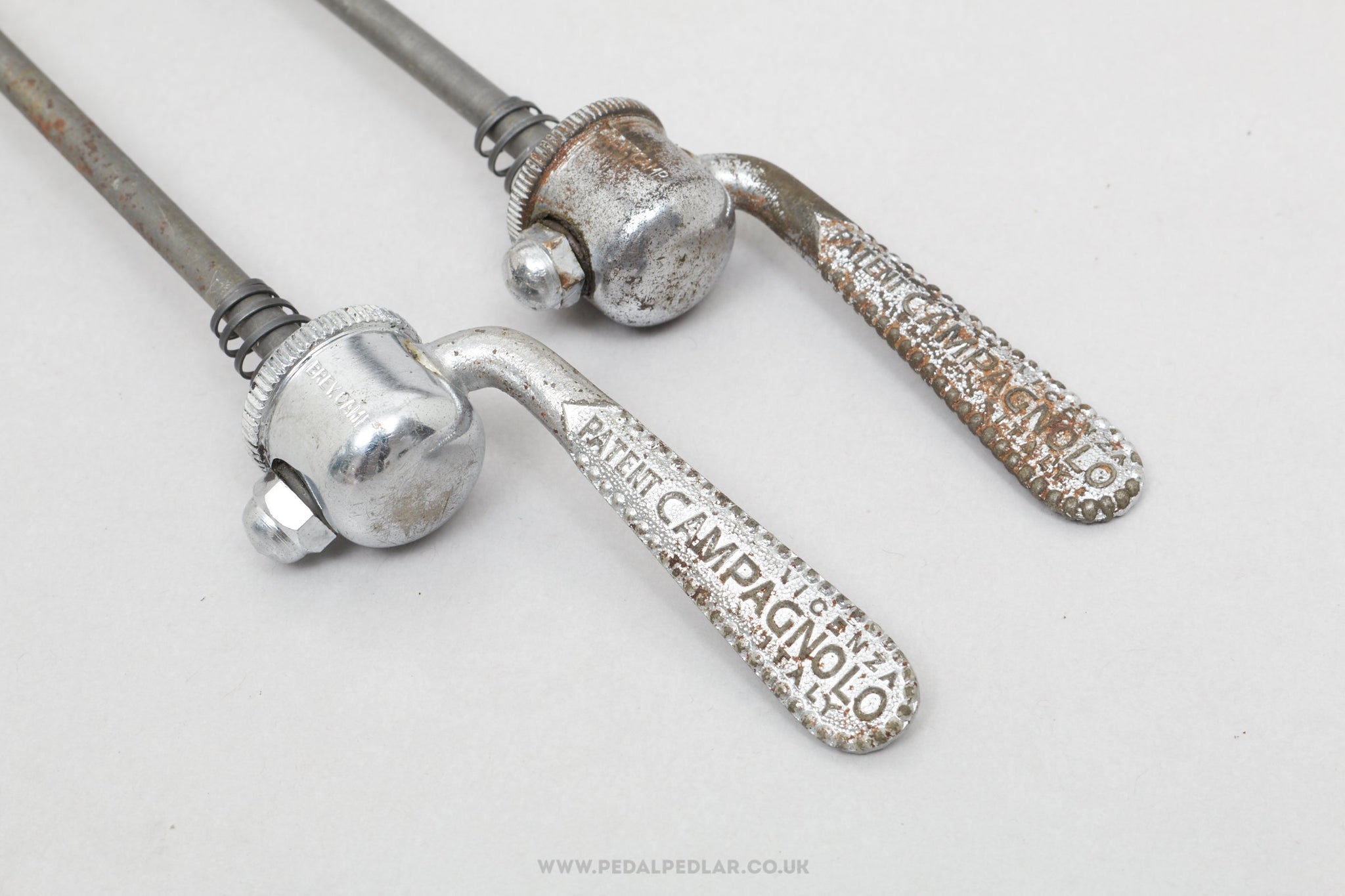 Campagnolo Record / Gran Sport 'Open C' (1001/3 / 1006/8) Vintage Quick Release Skewers - Pedal Pedlar - Bike Parts For Sale