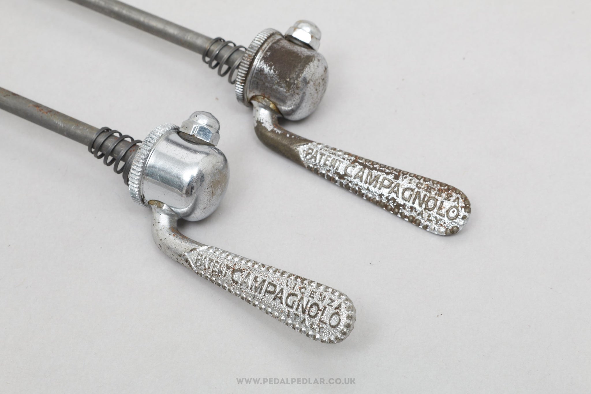 Campagnolo Record / Gran Sport 'Open C' (1001/3 / 1006/8) Vintage Quick Release Skewers - Pedal Pedlar - Bike Parts For Sale