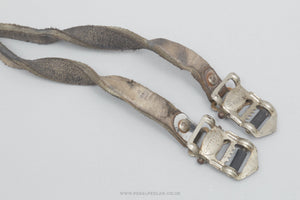 Alfredo Binda Bianchi Dino Leather Vintage White Pedal / Toe Clip Straps - Pedal Pedlar - Bike Parts For Sale