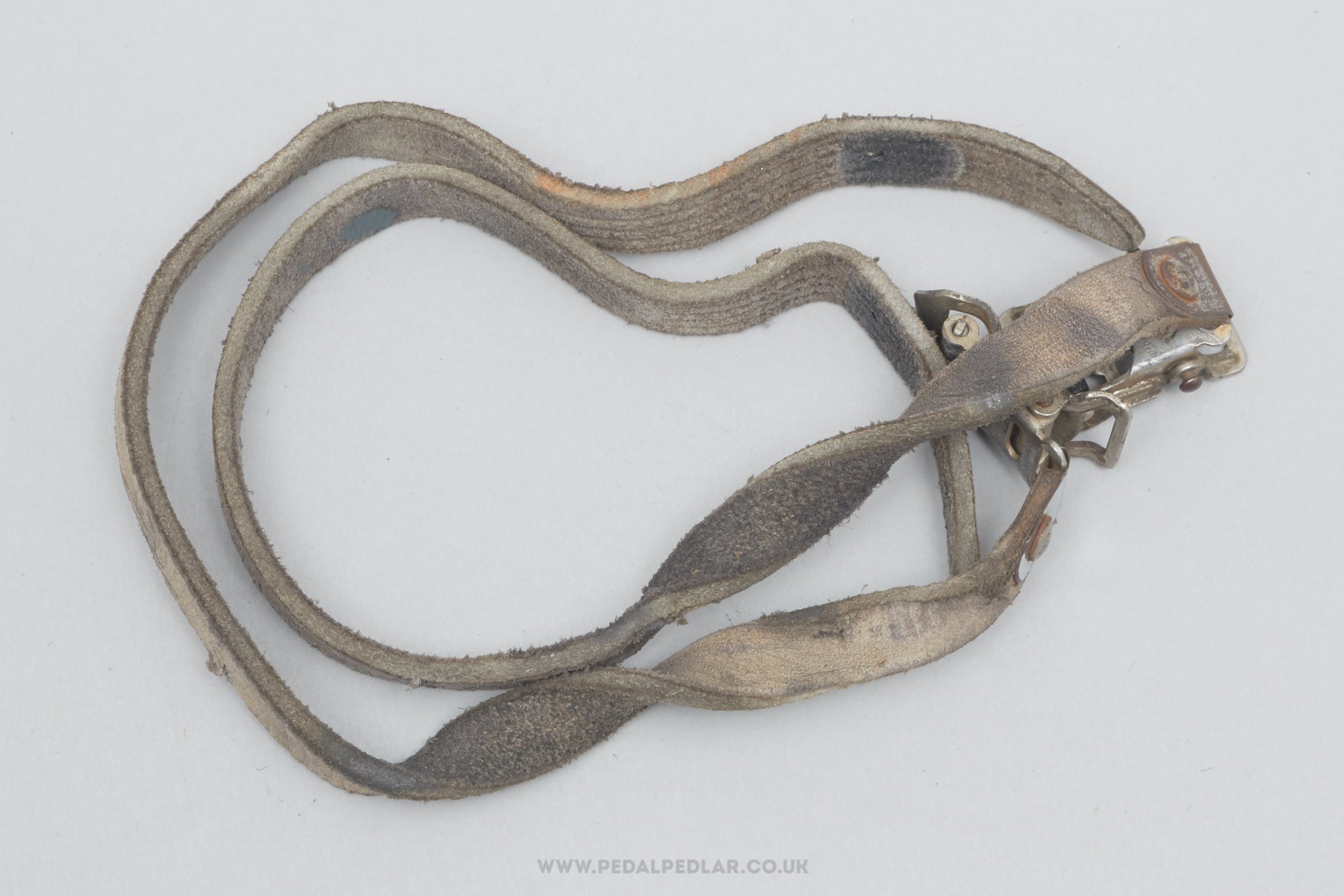 Alfredo Binda Bianchi Dino Leather Vintage White Pedal / Toe Clip Straps - Pedal Pedlar - Bike Parts For Sale