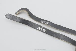 AFA Leather Vintage Black Pedal / Toe Clip Straps - Pedal Pedlar - Bike Parts For Sale