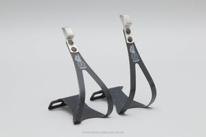 ALE Art. 97/L.D. Black Size M Vintage Alloy Toe Clips / Cages - Pedal Pedlar - Bike Parts For Sale