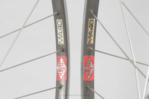 Campagnolo Nuovo/Super Record (1034) / Mavic MA 40 Vintage 700c Road Wheels - Pedal Pedlar - Bicycle Wheels For Sale